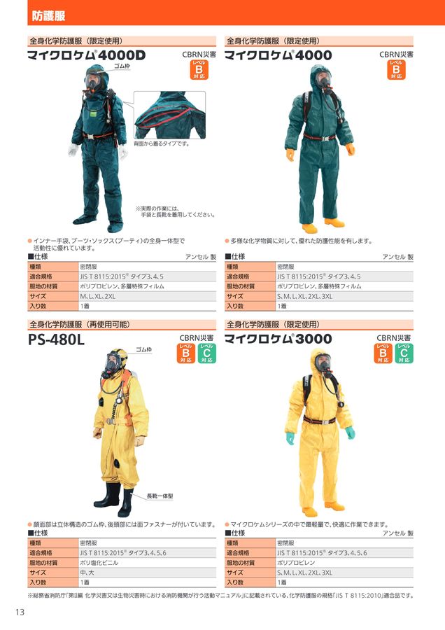 消防向け保護具・機器